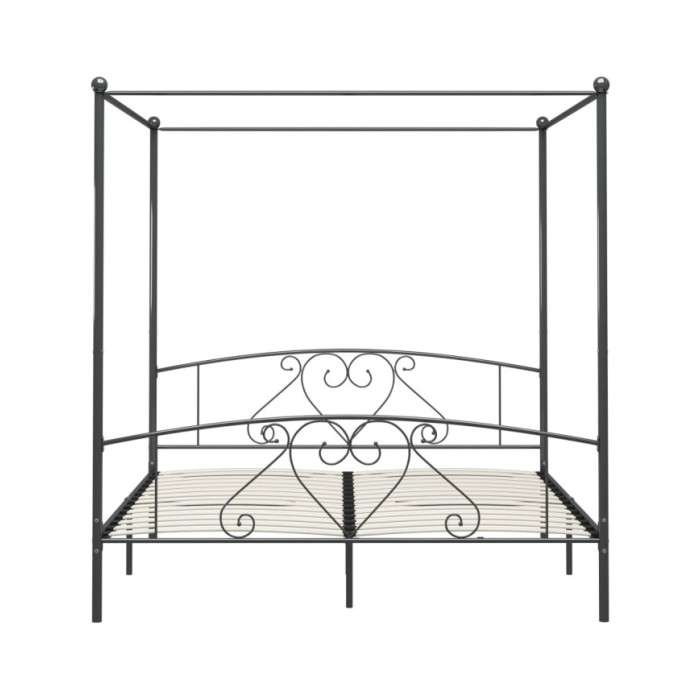 Cadre de lit à baldaquin Gris Métal 180 x 200 cm 