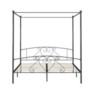 Cadre de lit à baldaquin Gris Métal 180 x 200 cm 