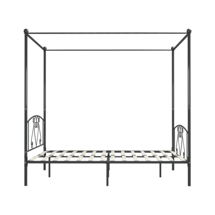 Cadre de lit à baldaquin Gris Métal 180 x 200 cm 