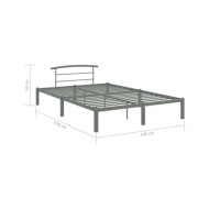 Cadre de lit Gris Métal 140 x 200 cm