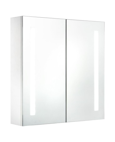 Armoire de salle de bain à miroir LED 60x14x62 cm