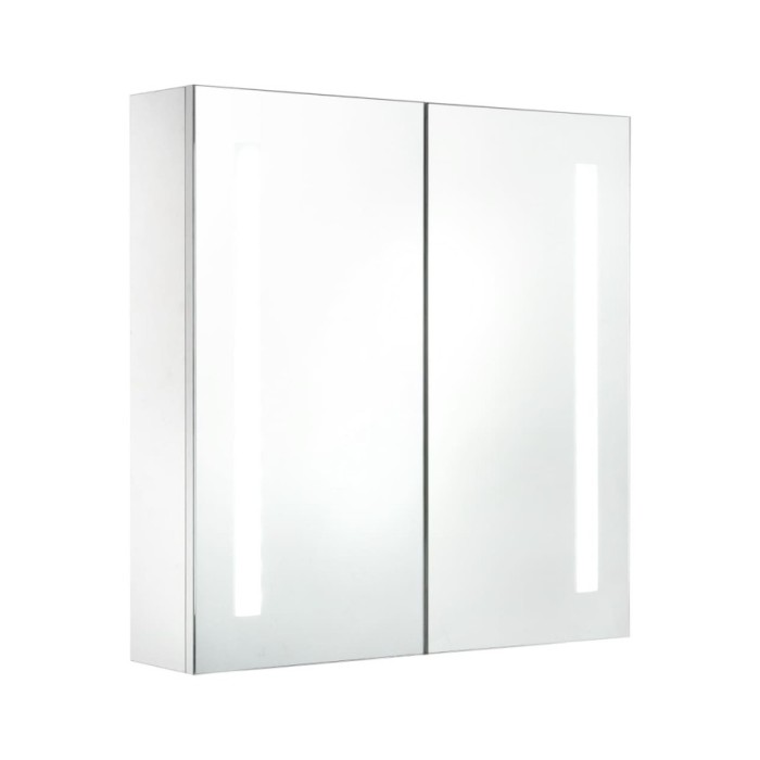 Armoire de salle de bain à miroir LED 60x14x62 cm
