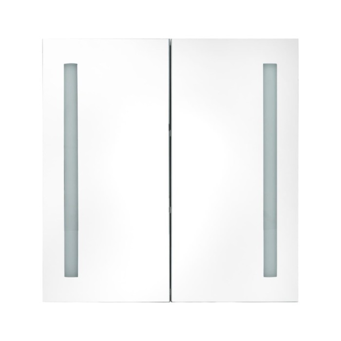 Armoire de salle de bain à miroir LED 60x14x62 cm