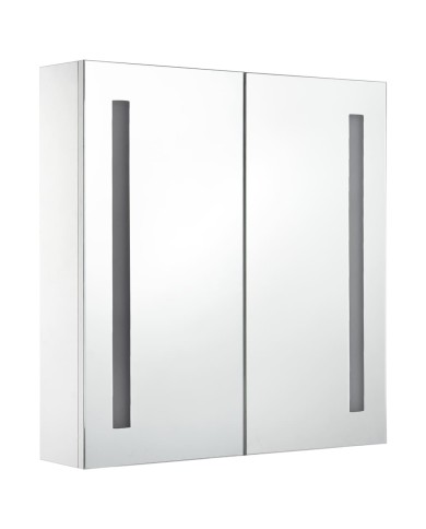 Armoire de salle de bain à miroir LED 60x14x62 cm