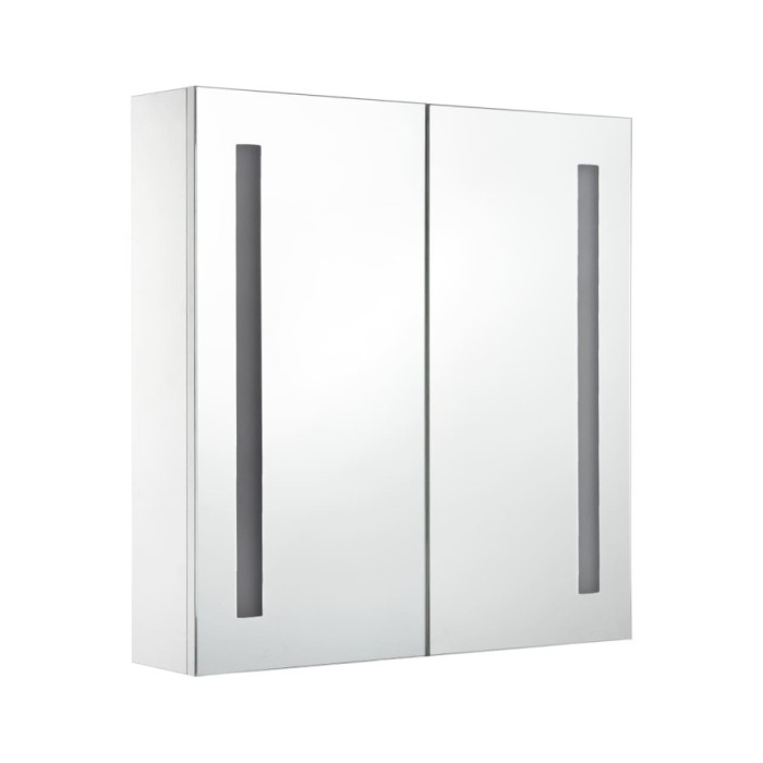 Armoire de salle de bain à miroir LED 60x14x62 cm
