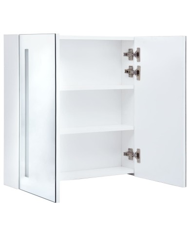 Armoire de salle de bain à miroir LED 60x14x62 cm
