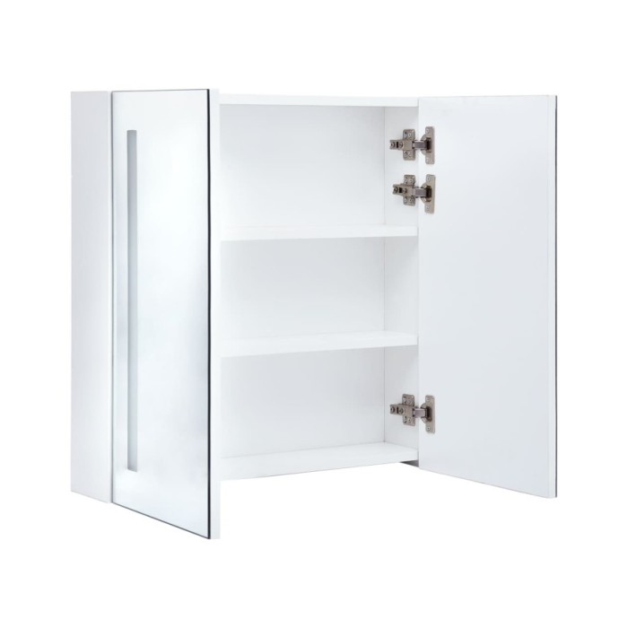 Armoire de salle de bain à miroir LED 60x14x62 cm