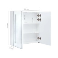 Armoire de salle de bain à miroir LED 60x14x62 cm