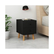 Tables de chevet 2 pcs Noir 40 x 30 x 50 cm Pin massif