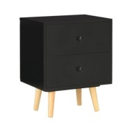 Tables de chevet 2 pcs Noir 40 x 30 x 50 cm Pin massif