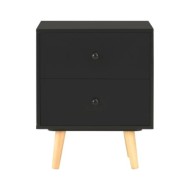 Tables de chevet 2 pcs Noir 40 x 30 x 50 cm Pin massif