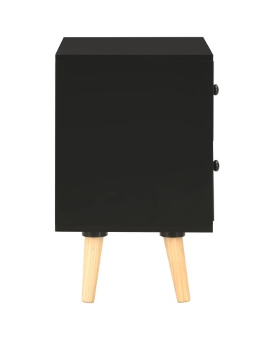 Tables de chevet 2 pcs Noir 40 x 30 x 50 cm Pin massif