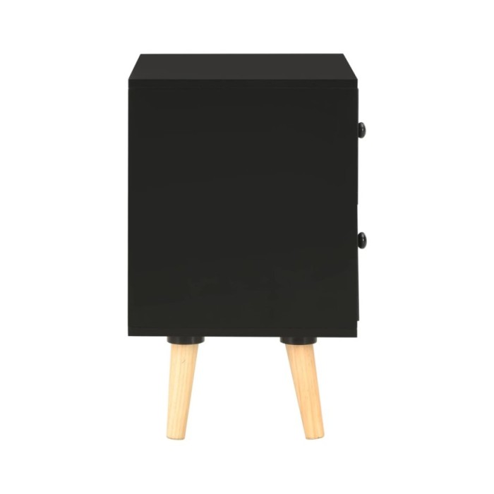 Tables de chevet 2 pcs Noir 40 x 30 x 50 cm Pin massif