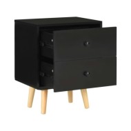 Tables de chevet 2 pcs Noir 40 x 30 x 50 cm Pin massif
