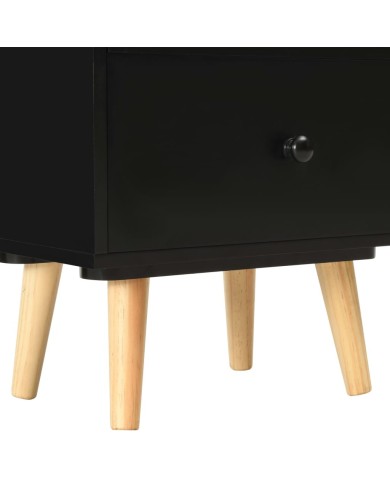 Tables de chevet 2 pcs Noir 40 x 30 x 50 cm Pin massif