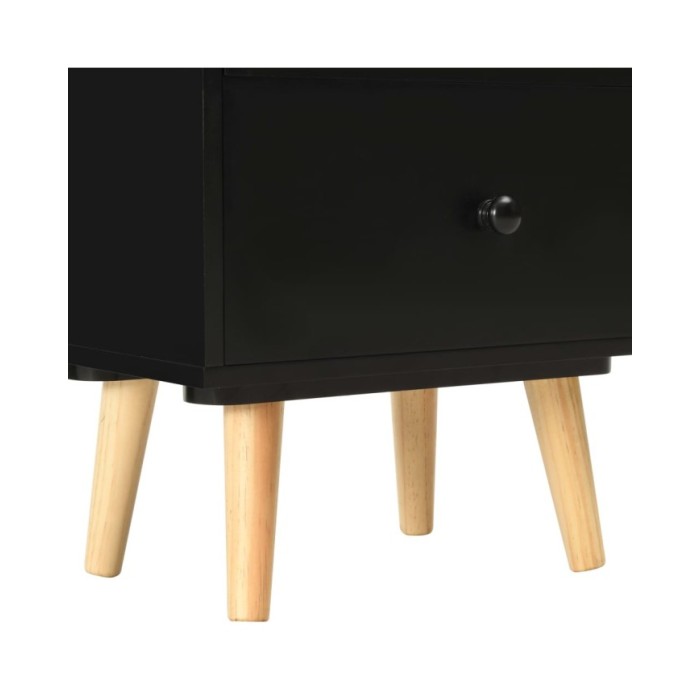 Tables de chevet 2 pcs Noir 40 x 30 x 50 cm Pin massif