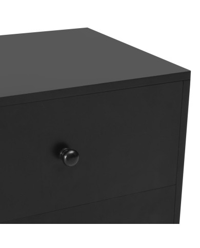 Tables de chevet 2 pcs Noir 40 x 30 x 50 cm Pin massif