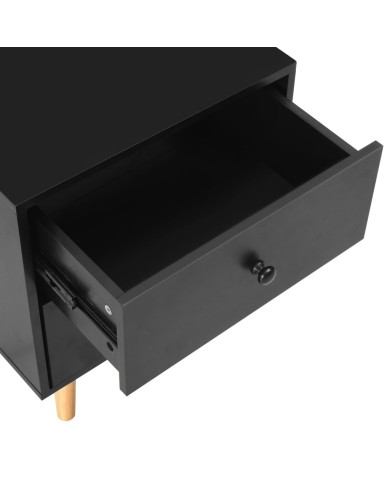 Tables de chevet 2 pcs Noir 40 x 30 x 50 cm Pin massif