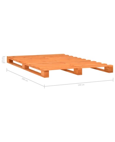 Cadre de lit de palette Marron Bois de pin massif 140 x 200 cm