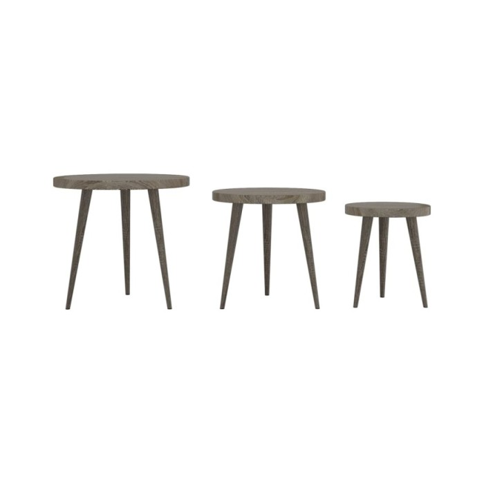 Ensemble de tables d'appoint 3 pcs Gris MDF et fer