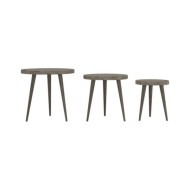 Ensemble de tables d'appoint 3 pcs Gris MDF et fer
