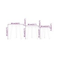 Ensemble de tables d'appoint 3 pcs Gris MDF et fer