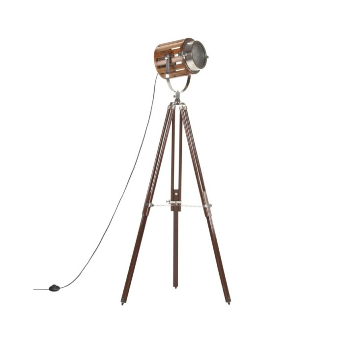 Lampadaire à trépied Bois de manguier massif 186 cm