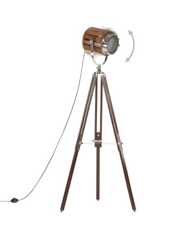 Lampadaire à trépied Bois de manguier massif 186 cm
