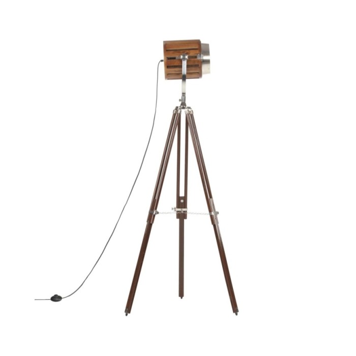 Lampadaire à trépied Bois de manguier massif 186 cm