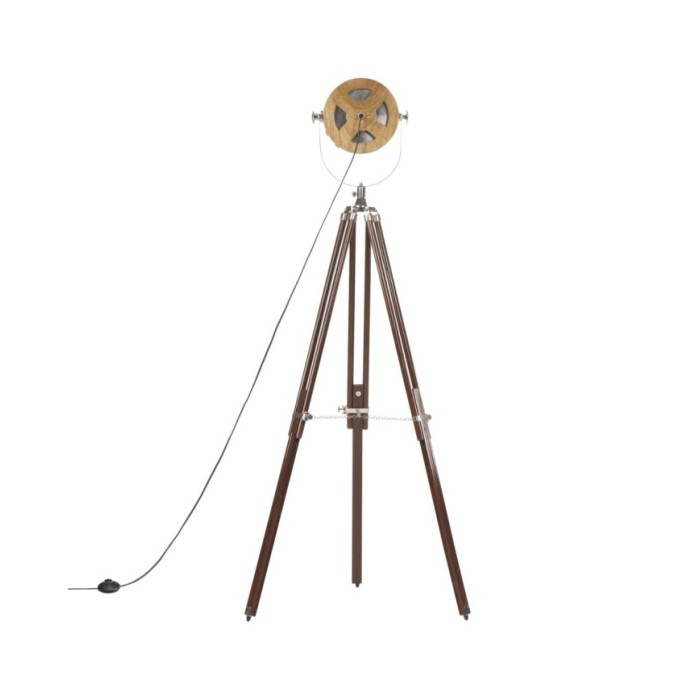 Lampadaire à trépied Bois de manguier massif 186 cm