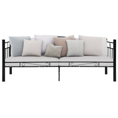 Cadre de lit de repos Noir Métal 90 x 200 cm