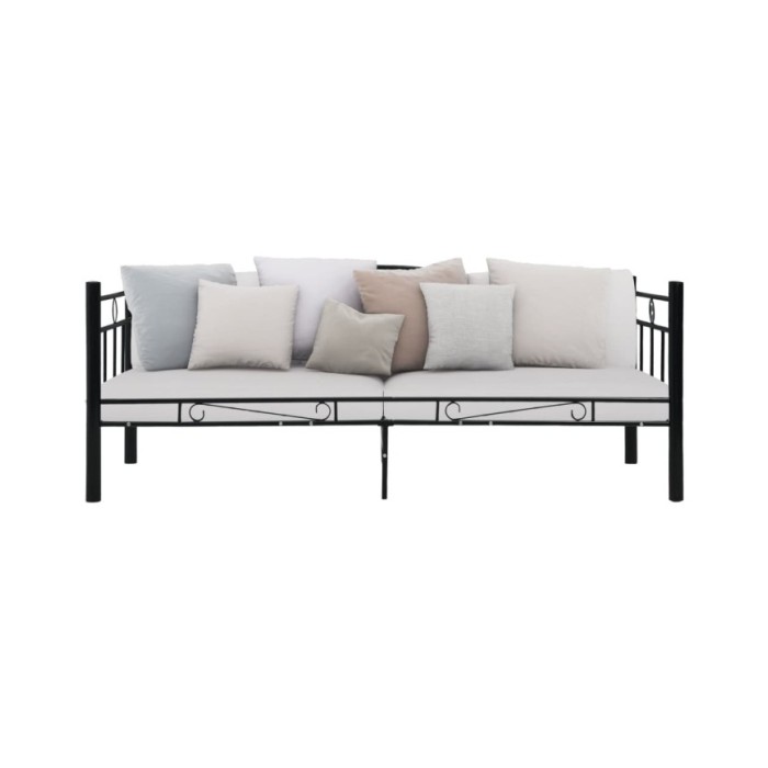 Cadre de lit de repos Noir Métal 90 x 200 cm