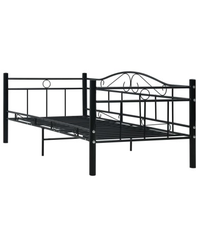 Cadre de lit de repos Noir Métal 90 x 200 cm