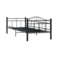 Cadre de lit de repos Noir Métal 90 x 200 cm