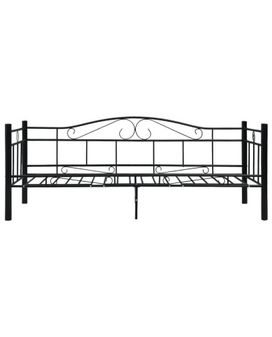 Cadre de lit de repos Noir Métal 90 x 200 cm