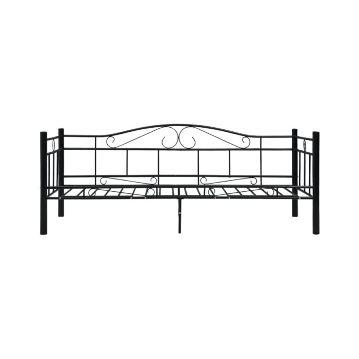 Cadre de lit de repos Noir Métal 90 x 200 cm
