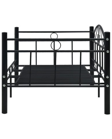 Cadre de lit de repos Noir Métal 90 x 200 cm