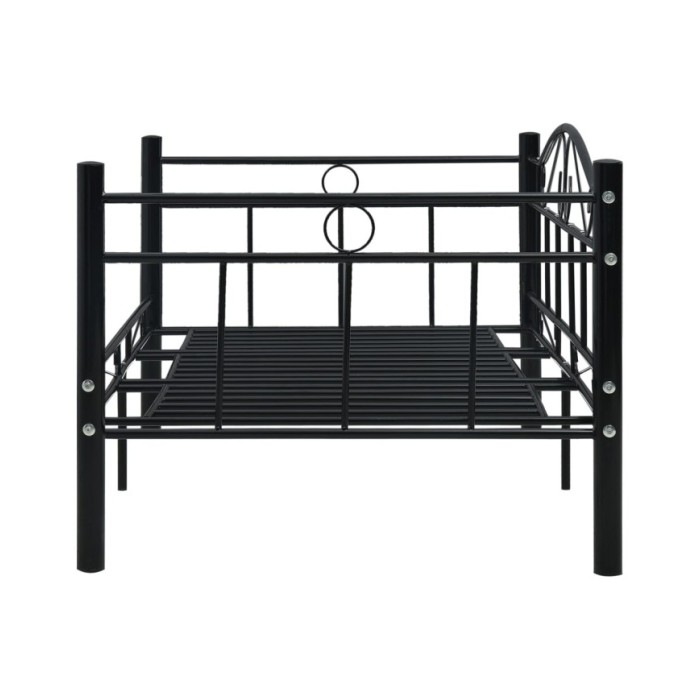 Cadre de lit de repos Noir Métal 90 x 200 cm