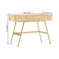 Bureau avec tiroirs 100x55x75 cm Bois solide de manguier