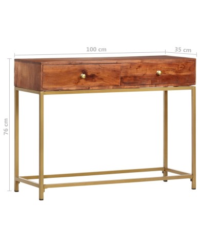Table console 100x35x76 cm Bois d'acacia massif