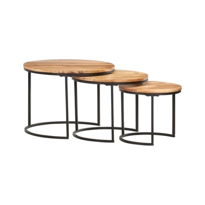 Tables gigognes 3 pcs Bois d'acacia massif
