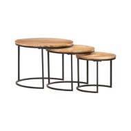 Tables gigognes 3 pcs Bois d'acacia massif