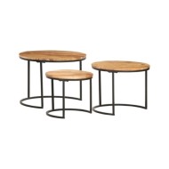 Tables gigognes 3 pcs Bois d'acacia massif