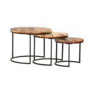 Tables gigognes 3 pcs Bois d'acacia massif
