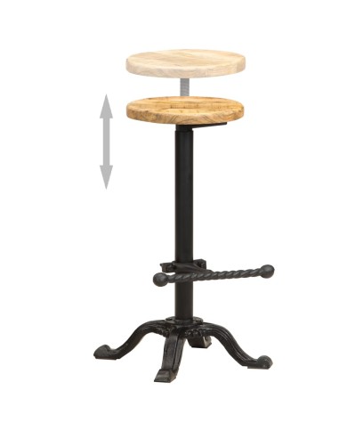 Chaises de bar 2 pcs Bois de manguier solide