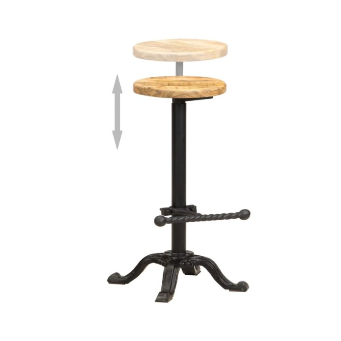 Chaises de bar 2 pcs Bois de manguier solide