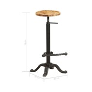Chaises de bar 2 pcs Bois de manguier solide
