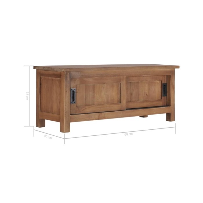 Meuble TV 90x30x35 cm Bois de teck massif