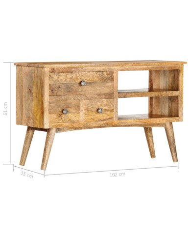 Buffet 102x35x61 cm Bois de manguier massif