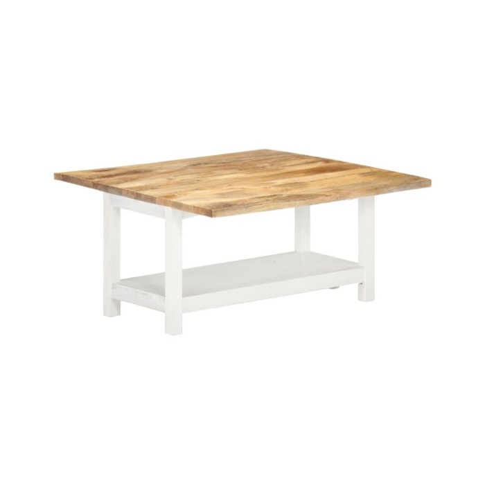 Table basse extensible Blanc 90x(45-90)x45 cm Bois de manguier